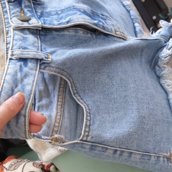 ASOS brand, size US 6, Denim shorts with cutouts - Picture 3 of 4